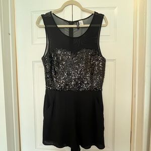 Black sequin & mesh romper H&M size 10 fits like a medium